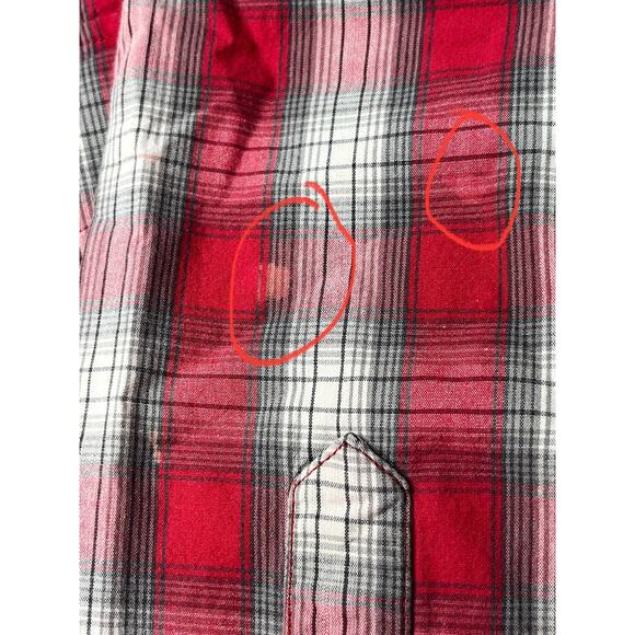 Pendleton Frontier Shirt Mens Small Pearl Snap RED Plaid Long Sleeve Western - Picture 3 of 8